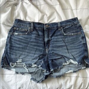 Aerie M Women's Distressed/Elastic Denim Shorts